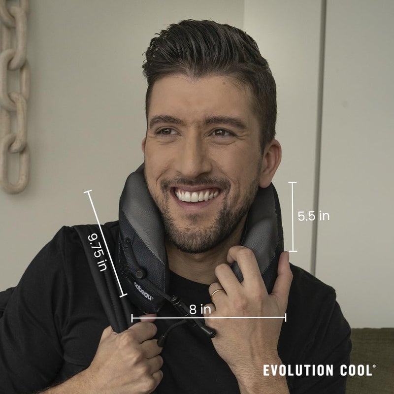 Cabeau Evolution Cool Travel Neck Pillow by Cabeau - Cooling Airflow Vents, Memory Foam Neck Support, and Adjustable Clasp - Comfort On-The-Go with Carrying Case - Airplane, Train, Car, and Gaming (Blue) - Image 5